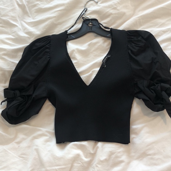 COPY - Knit Crop Top In Black - Picture 5 of 5